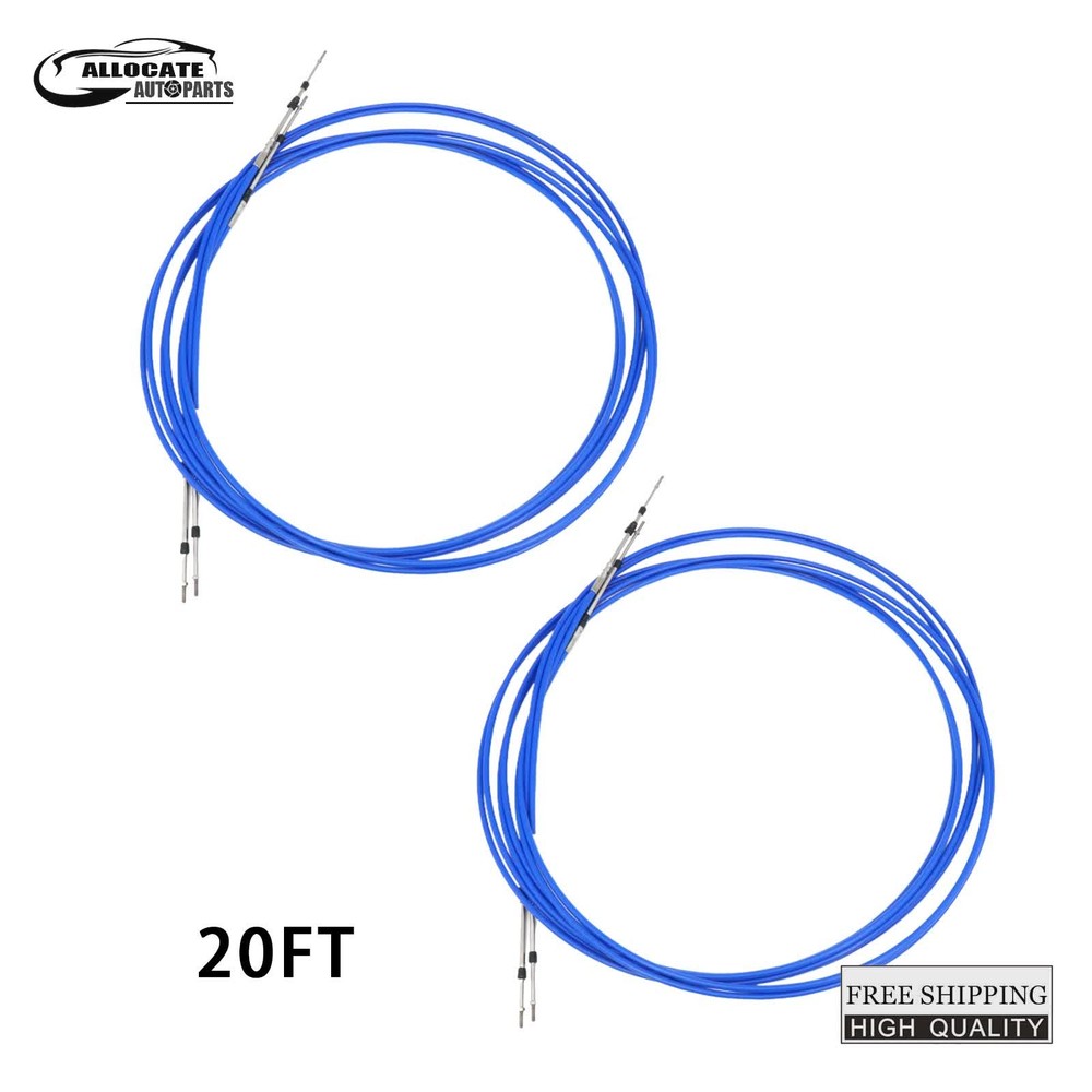 33C 2PCS 20FT For Yamaha Boat Control LeverThrottle Control Cable Universal