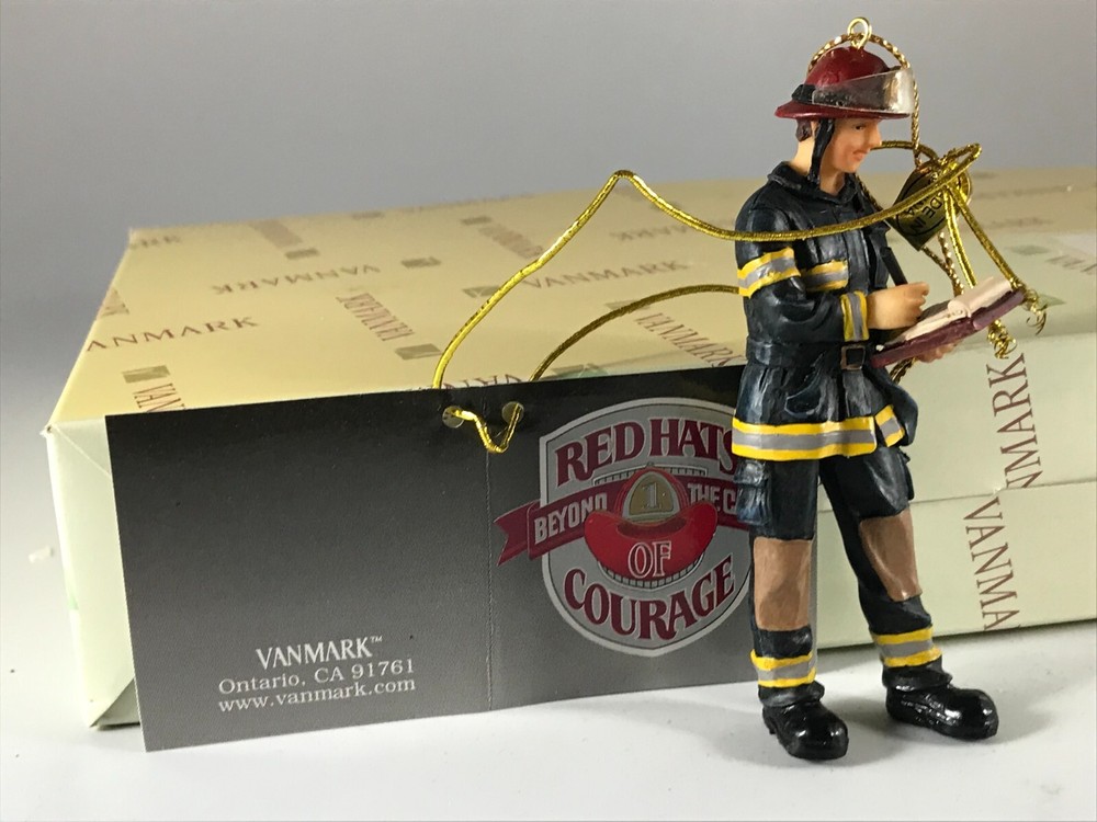 Vanmark Fireman Ornament, 4", Item #88389, NIB