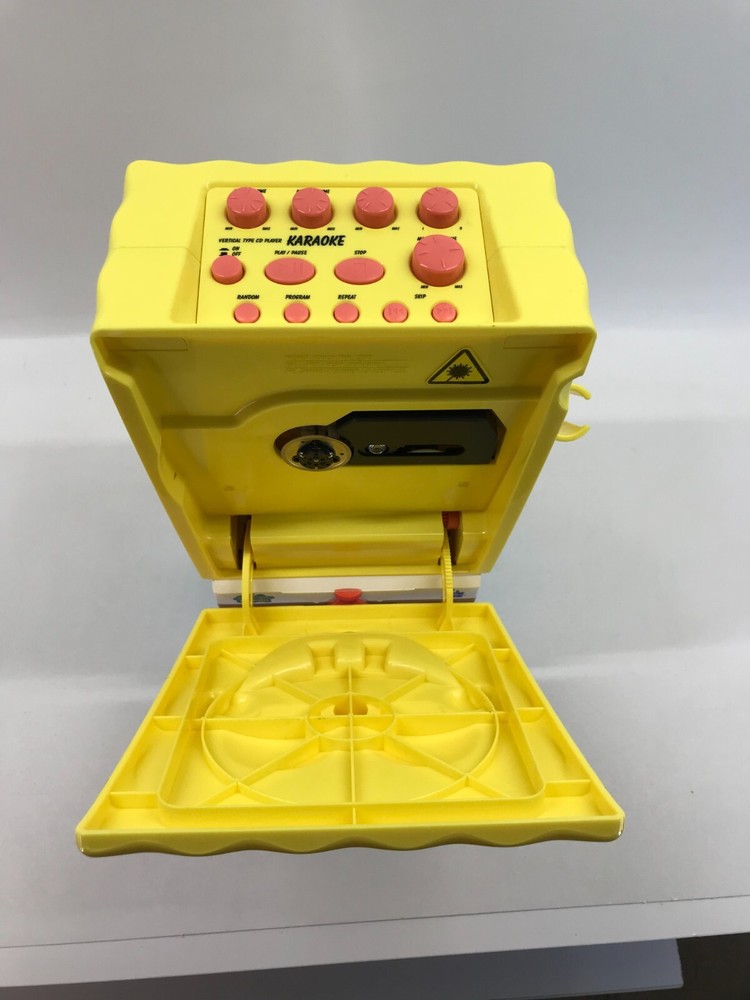 spongebob karaoke cd player 2003 rare - missing microphone - tested