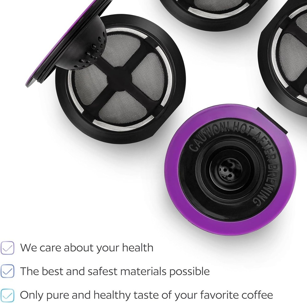 4 Black Reusable K Cups for Keurig 1.0 & 2.0 - Cost-Effective Brewing Solution