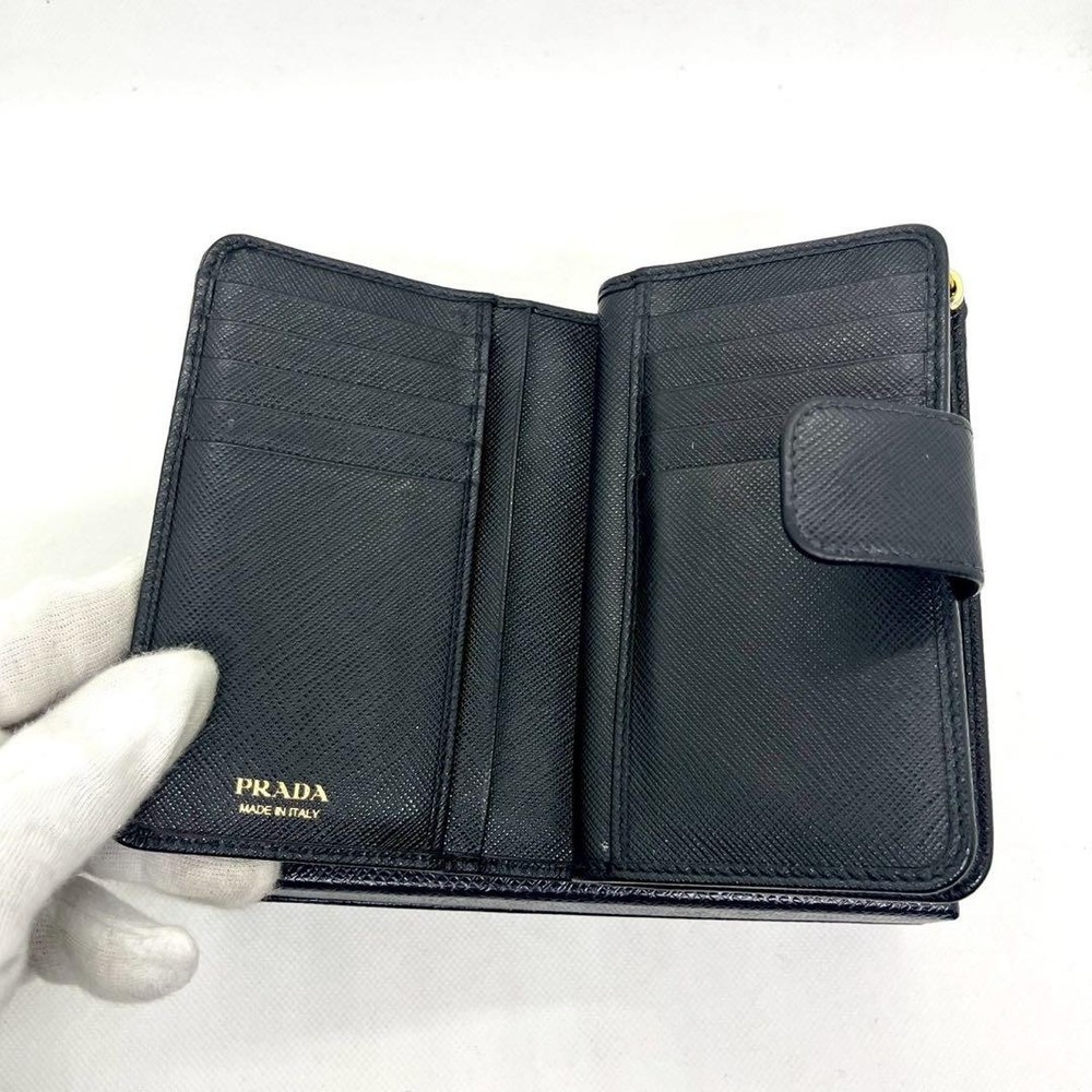 PRADA Two-Fold Wallet Saffiano Metal Logo