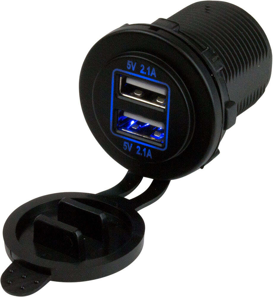 Round Dual USB Power Socket