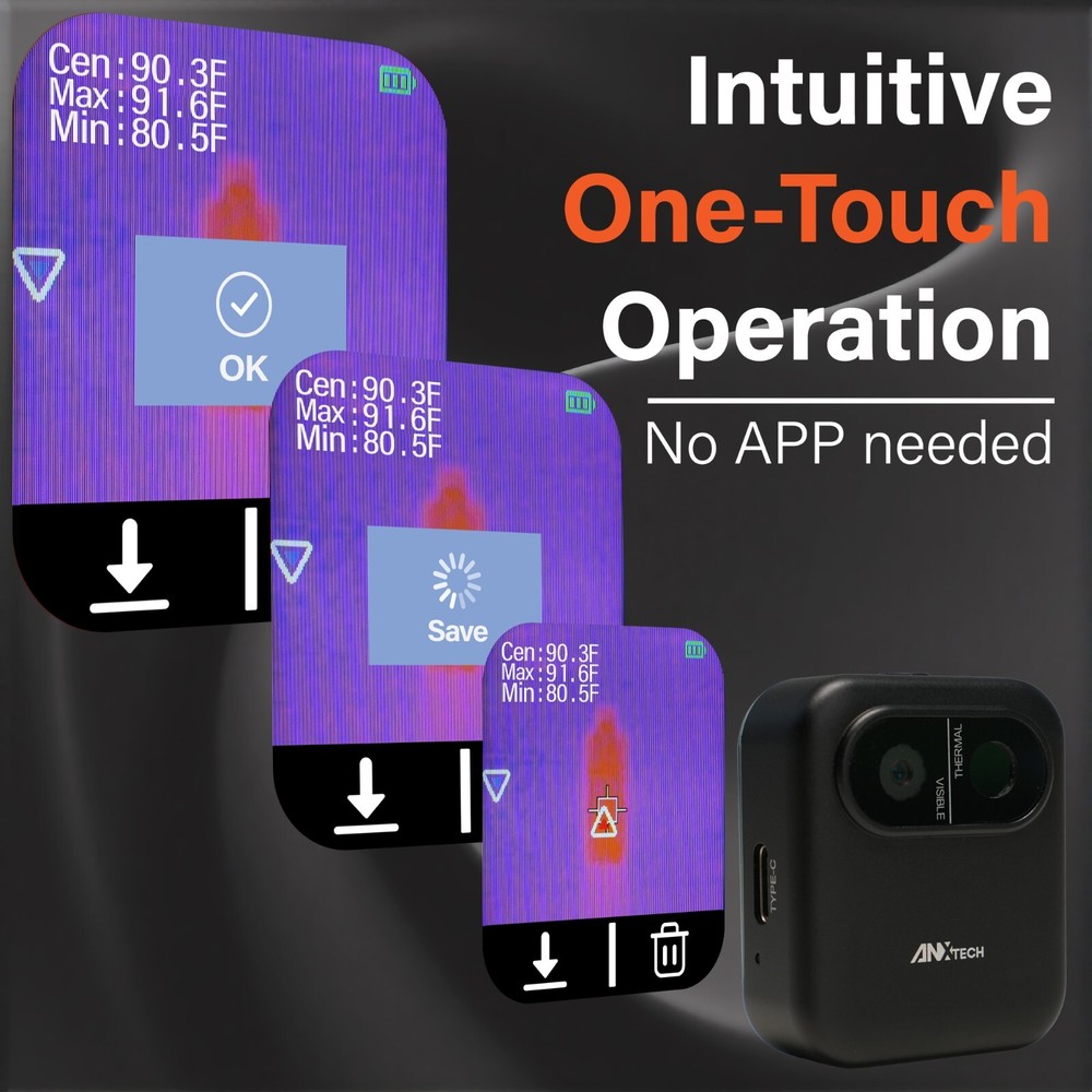 ANXTECH Thermal Imaging Camera Mini Thermal Imager Camera 80*60 IR Resolution