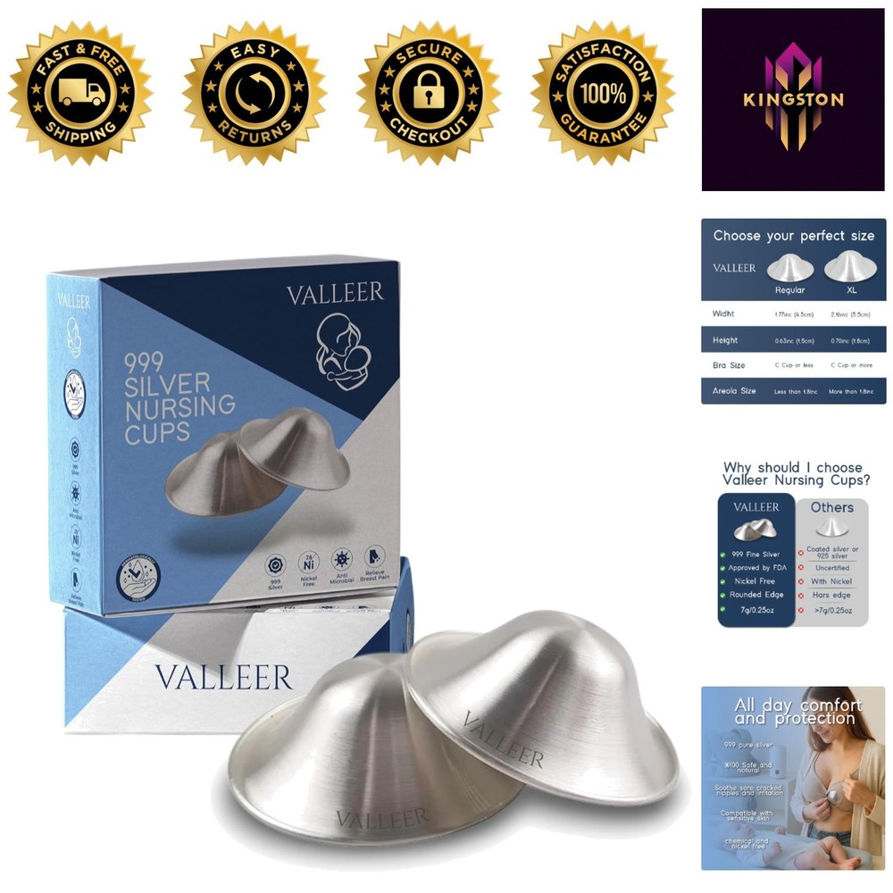 Anatomical Silver Nursing Cups for Sore Nipples – Safe & Comfortable Solution