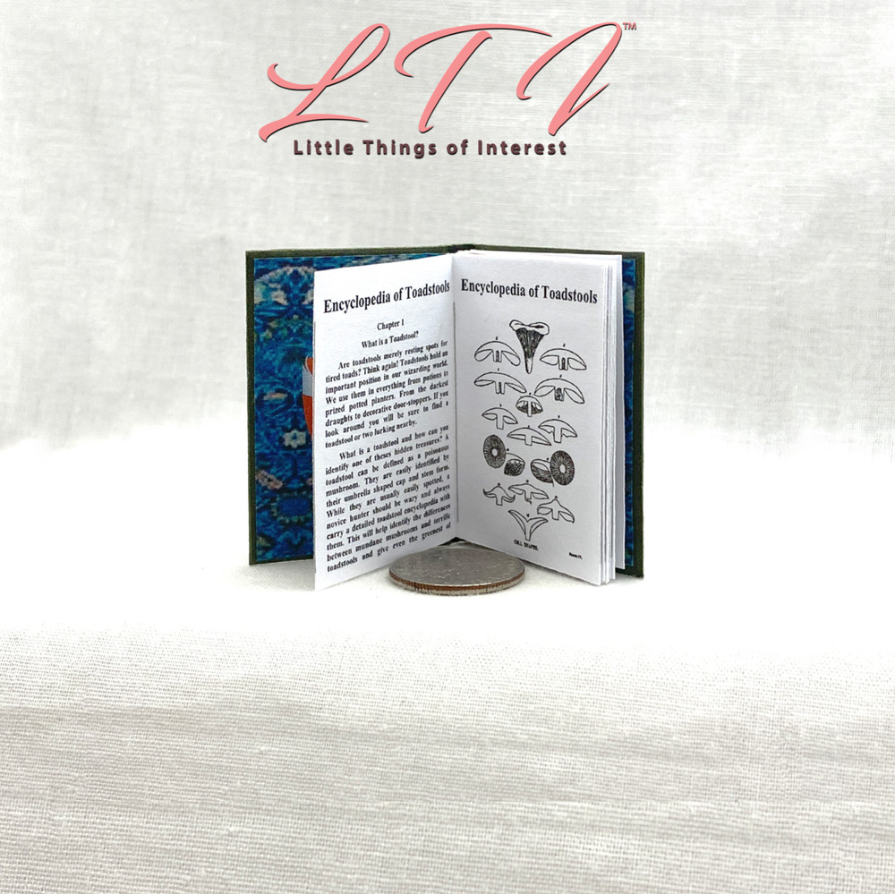 1:6 Scale ENCYCLOPEDIA OF TOADSTOOLS Miniature Illustrated Readable Book
