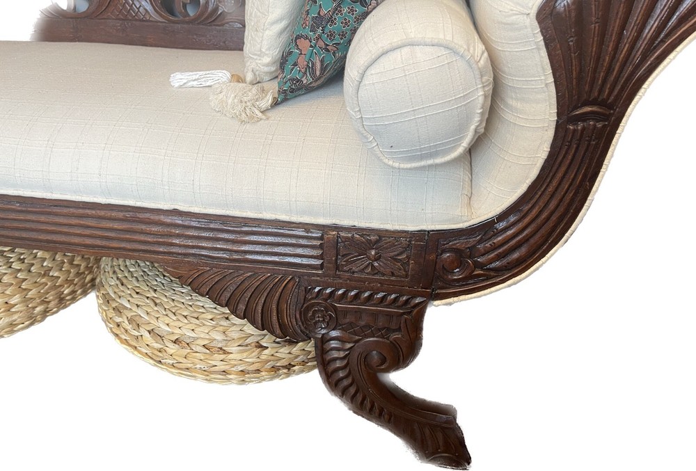 Teak wood sofa, hand carved