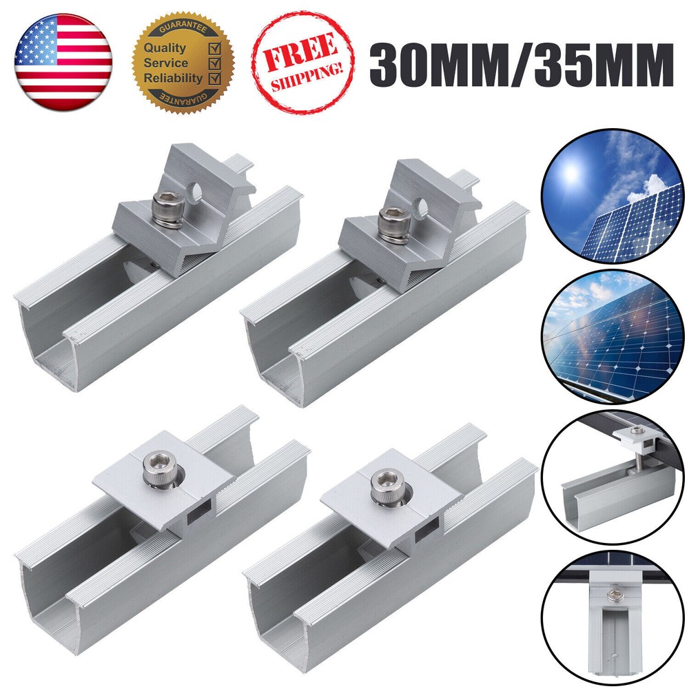 1/4/10Pack Solar Panel Mounting End Clamp Adjustable 30mm/35mm