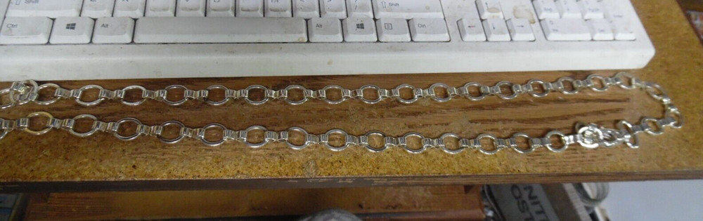 silver tone 42" chain link belt womens