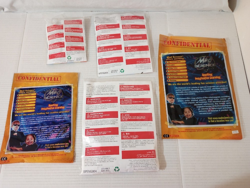 Lot Of 5 Mad Science Kits