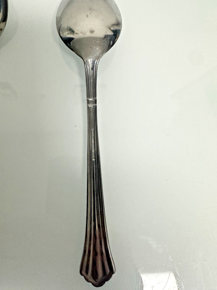 Estia DORIAN Stainless Steel 4 Pc SERVING SET - 2 Solid Large Spoons & 2 Forks
