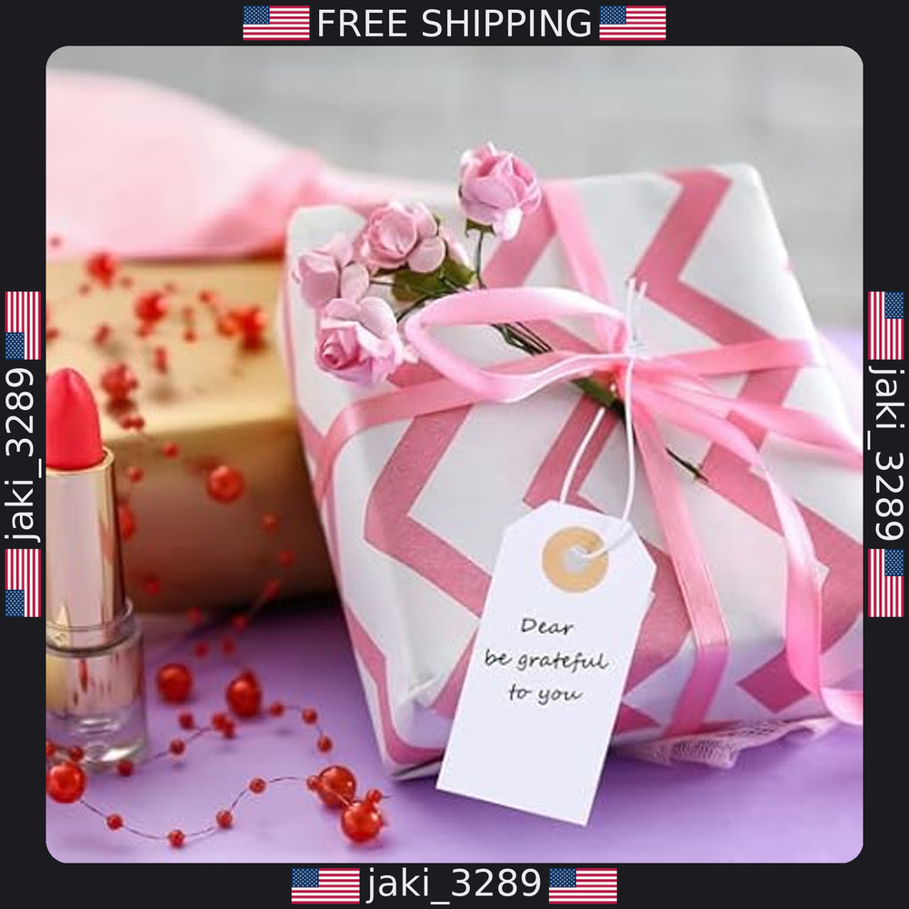 100 Pack Writable Gift Tags with Elastic String - Perfect for Valentine's Day