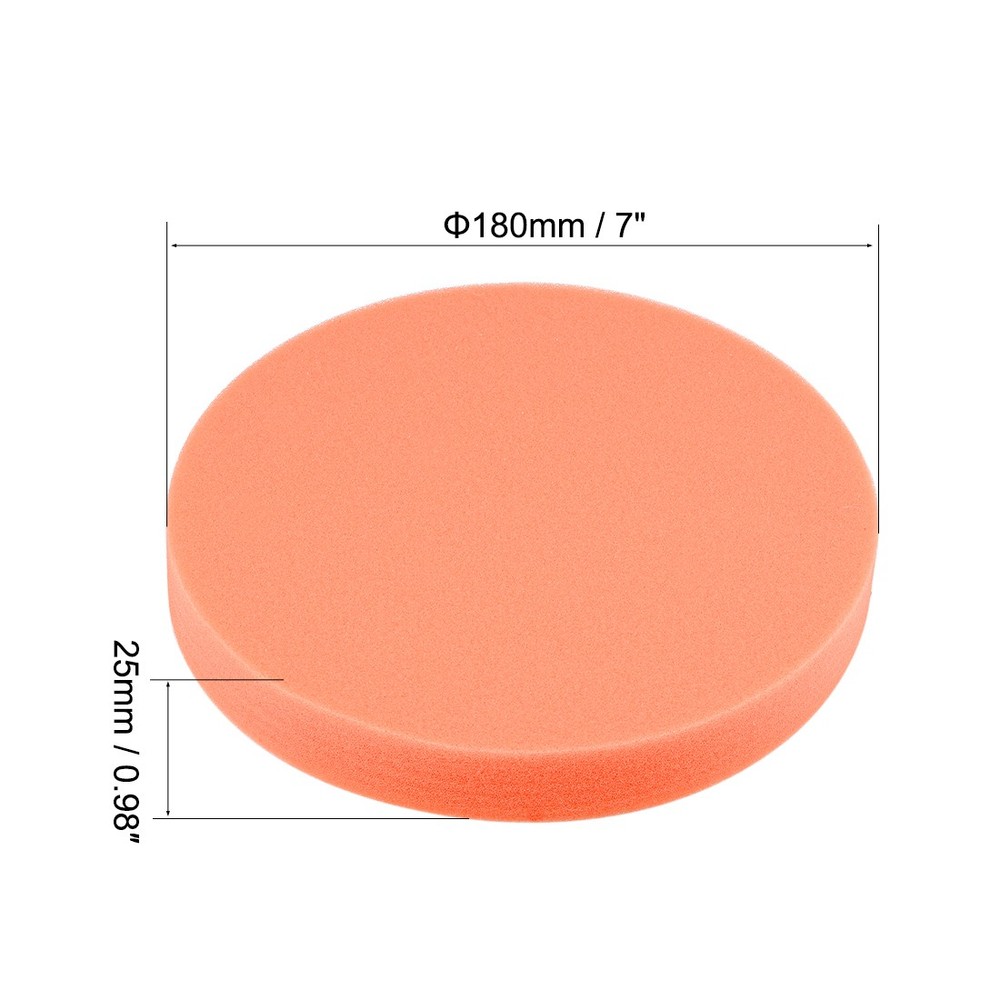 7" Buffing Sponge Pads, Drill Polishing Buffer Pad Disc, Hook and Loop Back 3pcs