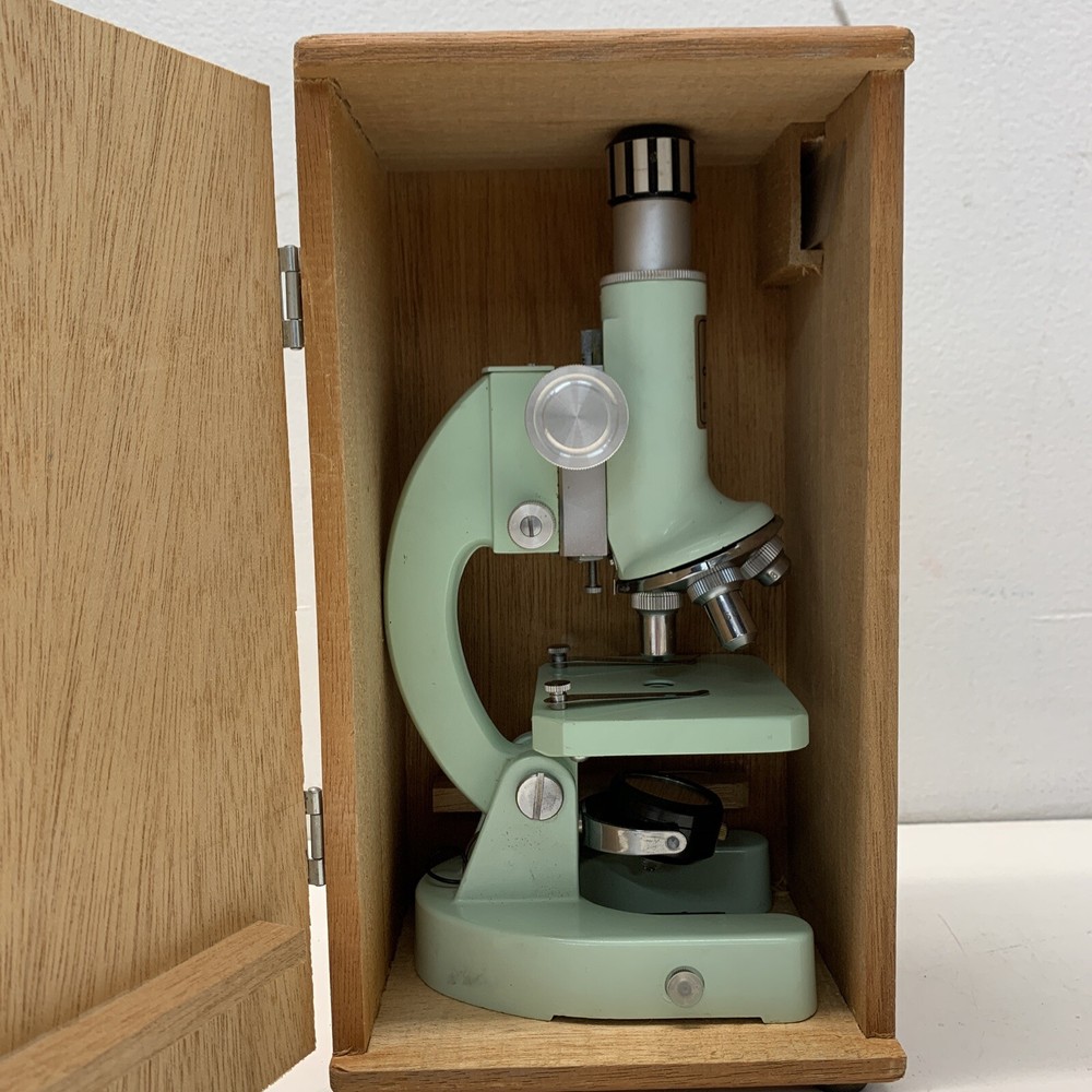 Vintage Cable Microscope 1200x Zoom Non Functioning Plus Slides
