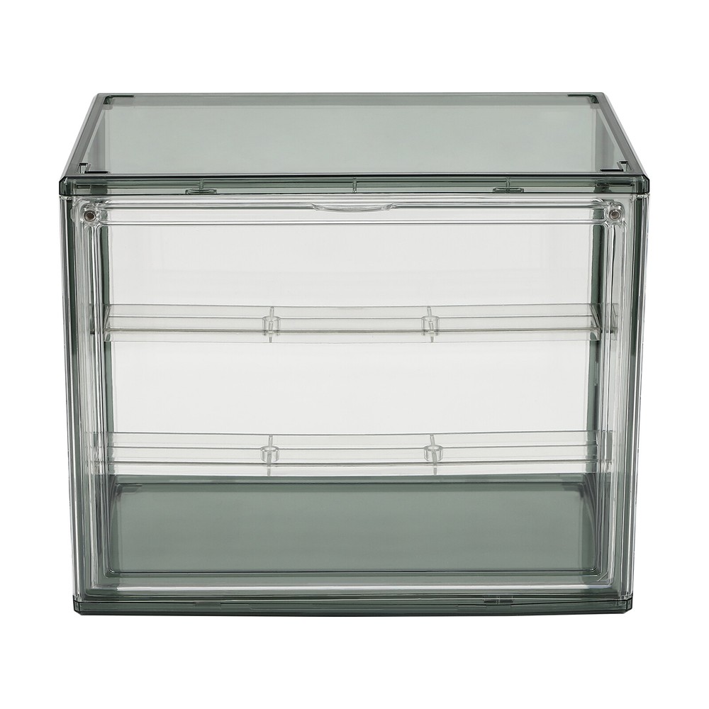 Display Case Bread Box for Kitchen Countertop 2 Tier PET Display Shelf Green