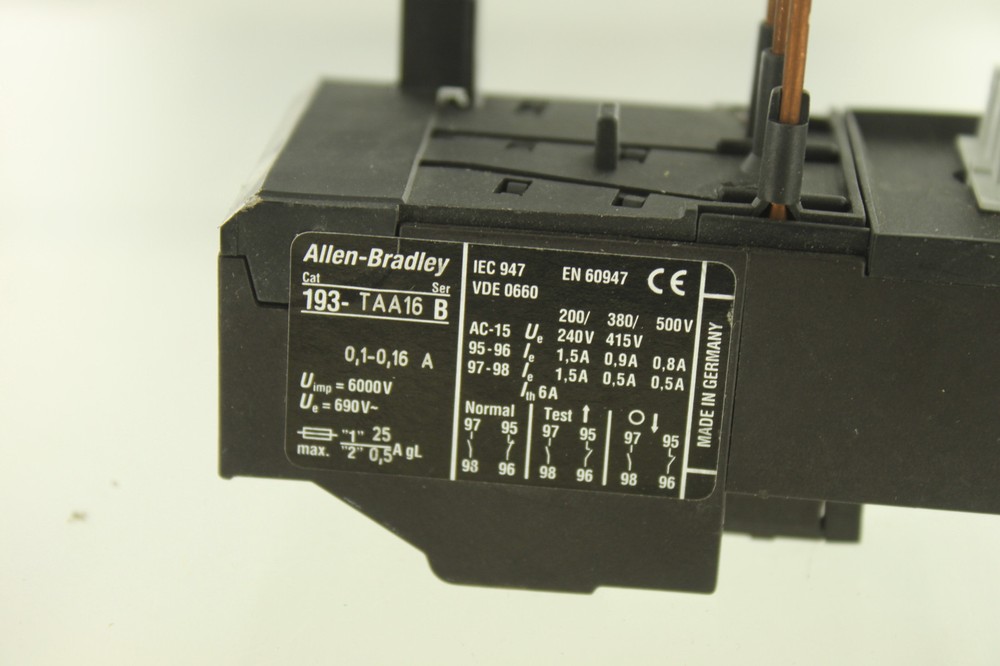 ALLEN BRADLEY AB 193-TAA16 MCS OVERLOAD RELAY