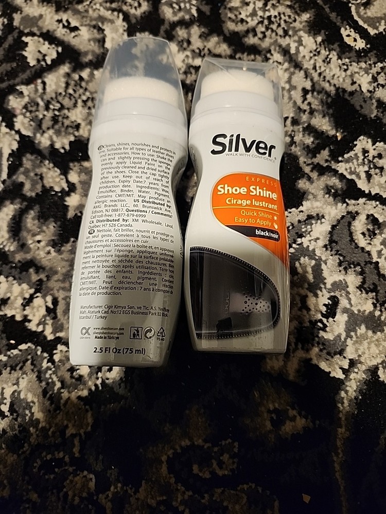 Silver Shoe Shine Quick Black 2 Pack