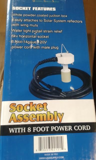 SOLAR SYSTEM COCKET FEATURES, SOCKET ASSEMBLY WITH 8 FT POWER CORD 6Kv SOCKET