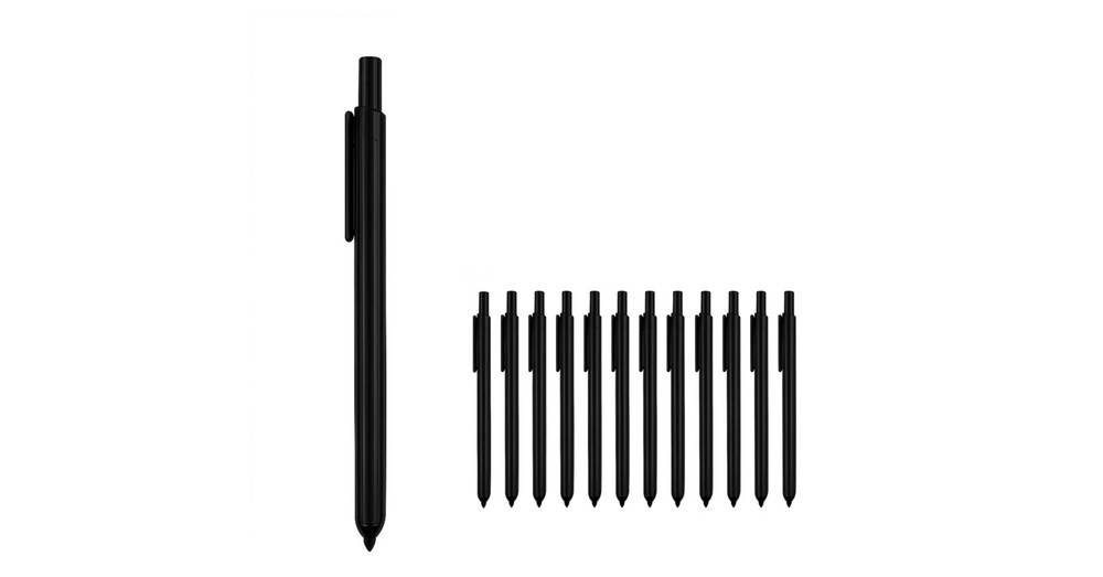 Retractable Permanent Marker Fine Point Black Quick Dry Multi Surface 12 PC