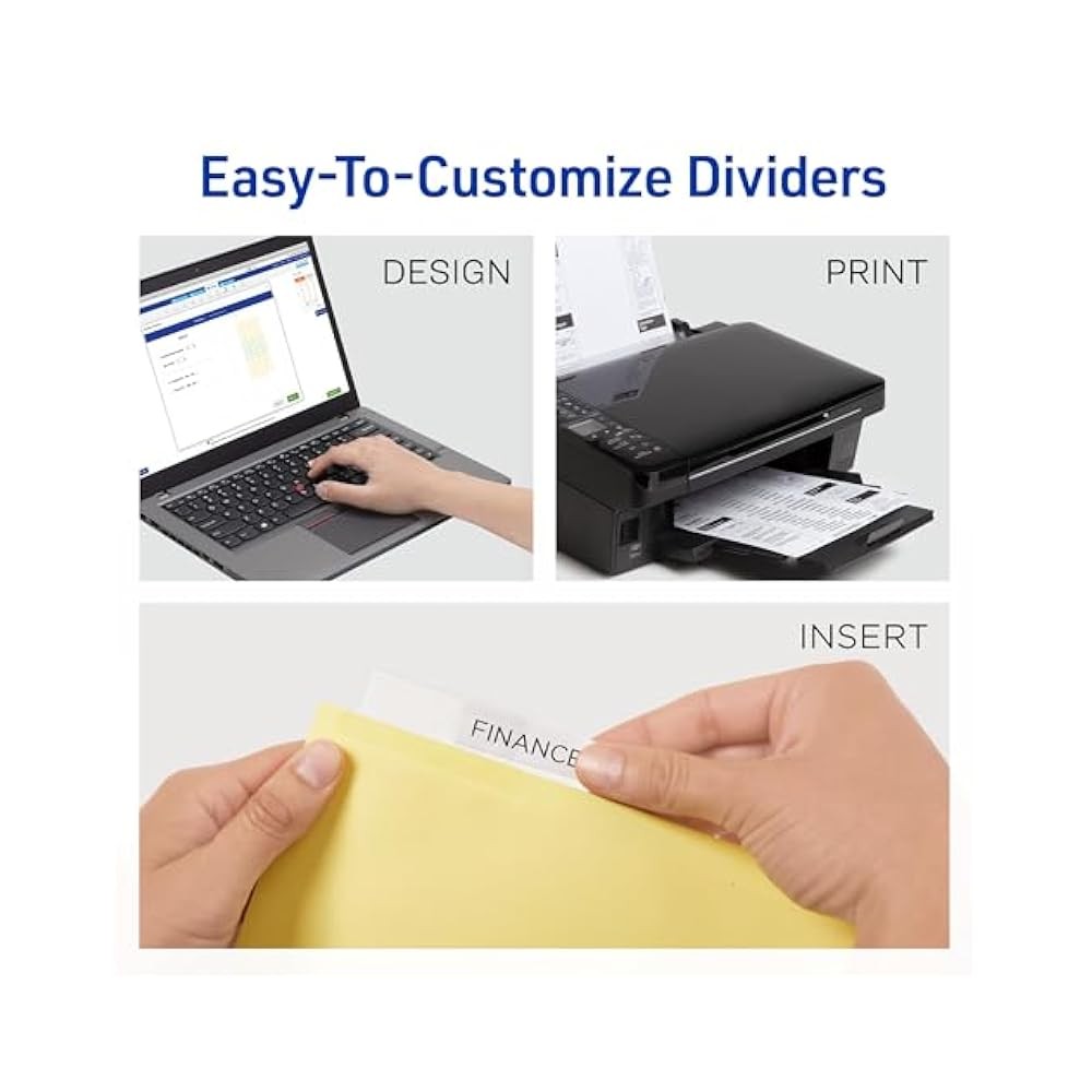 Clear 5-Tab Binder Organizers, 1.5x Writing Space