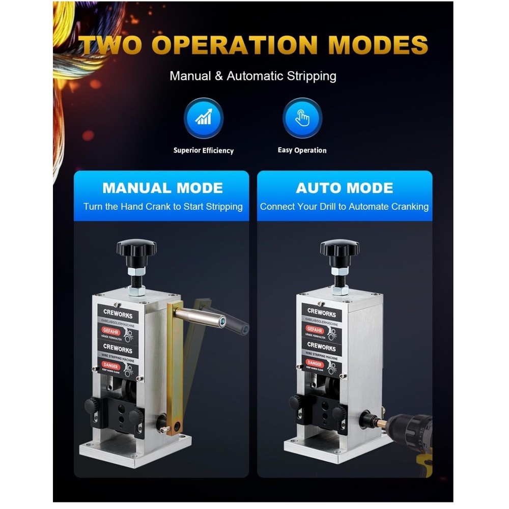 DIY Wire Stripper Machine 0.06"-1" Scrap Wire Tool