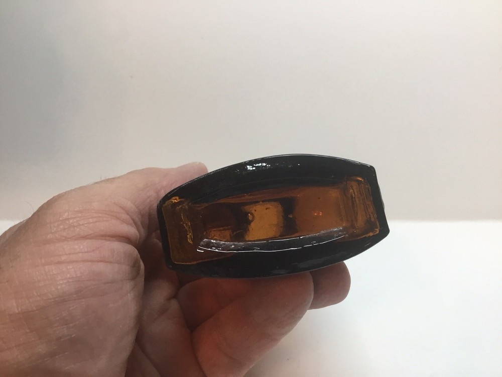 Small Antique Amber Jeyes Fluid Bottle.