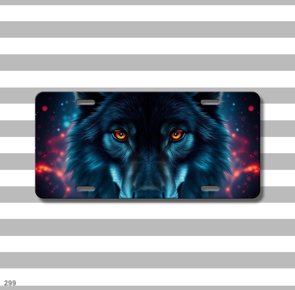 Intense Wolf License Plate Custom Car Tag Anniversary Gift