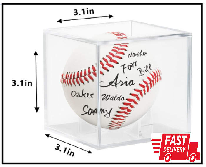 8 Pack Acrylic Baseball Case for Display UV Protected Baseball Display Cube