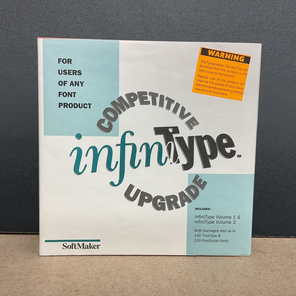 Vintage SoftMaker Infinitype Competitive Upgrade Volume 1 & 2 - Missing Discs