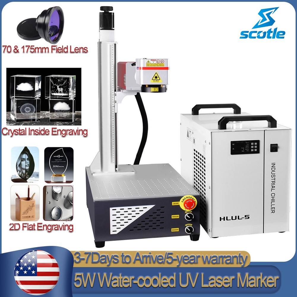 5W UV Water Cooling 3D Crystal Inside Maker Laser Marking Machine Motorized Z