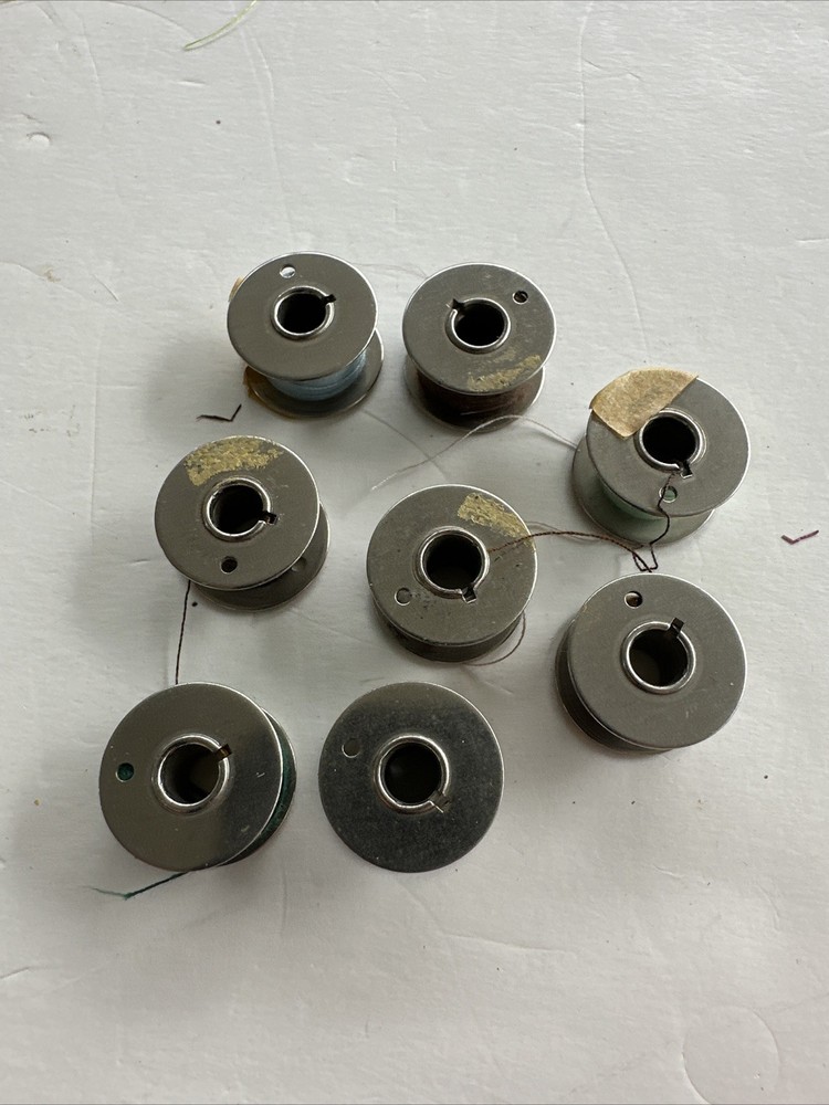 8 Vintage 1 HOLE Sewing Machine Bobbins