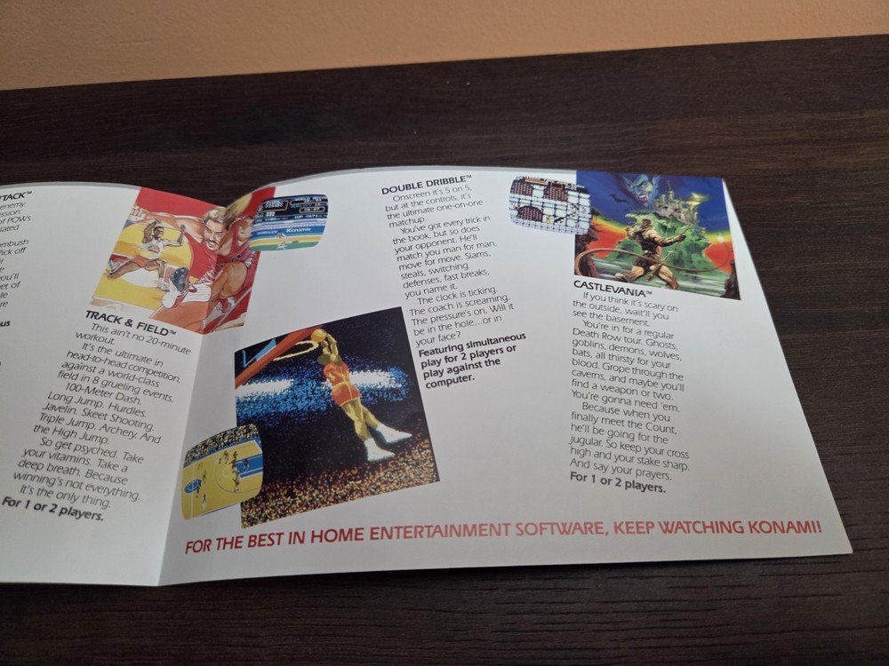 Early Nes Konami Insert KON-NES-US