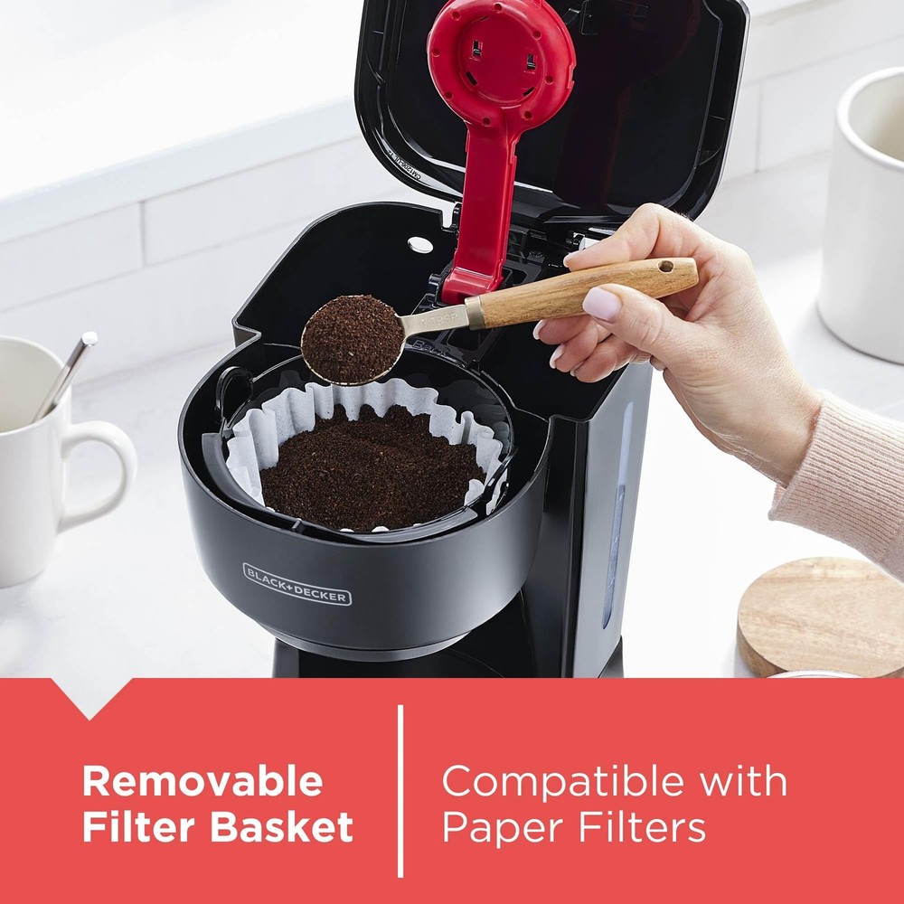 BLACK+DECKER 12-Cup Coffee Maker with Easy On/Off Switch, 12-Cup, Black