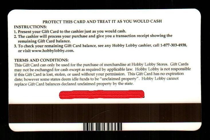 HOBBY LOBBY Congratulations ( 2012 ) Gift Card ( $0 )