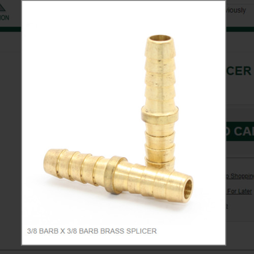 3/8 BARB X 3/8 BARB BRASS SPLICER # 138-6