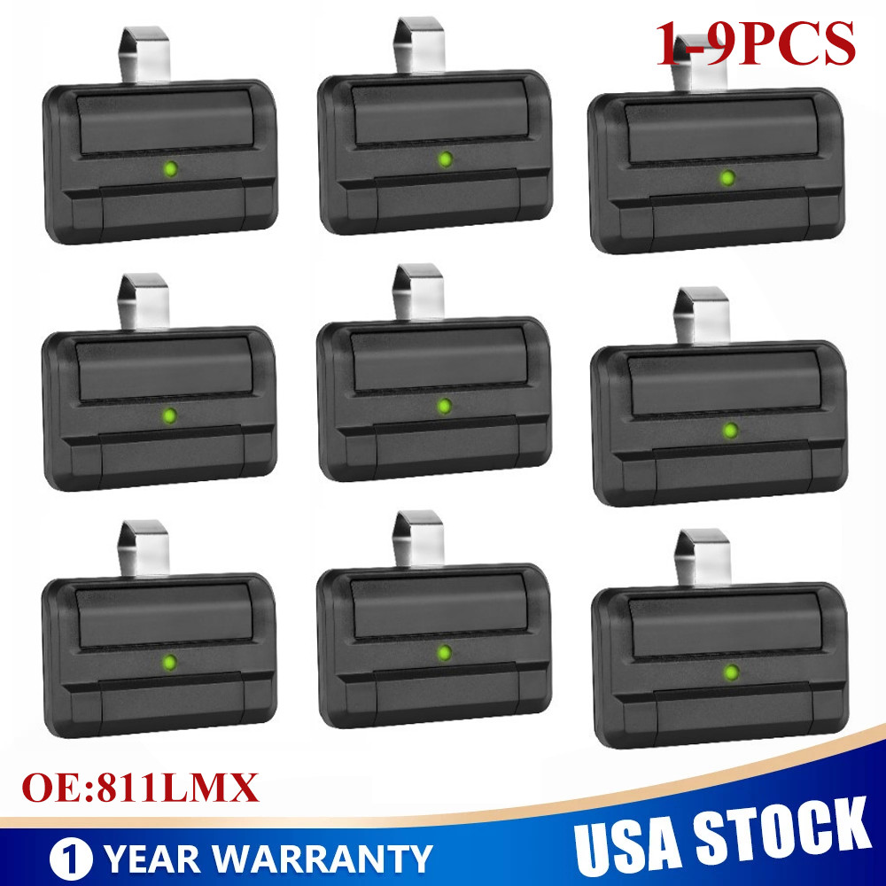 1-9 Replacement For LiftMaster 811LMX 1-Button DIP Switch Multi-Frequency Remote