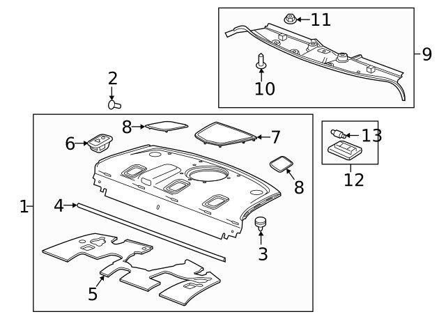 Genuine GM Medium Cashmere Rear Window Panel Trim 23315506