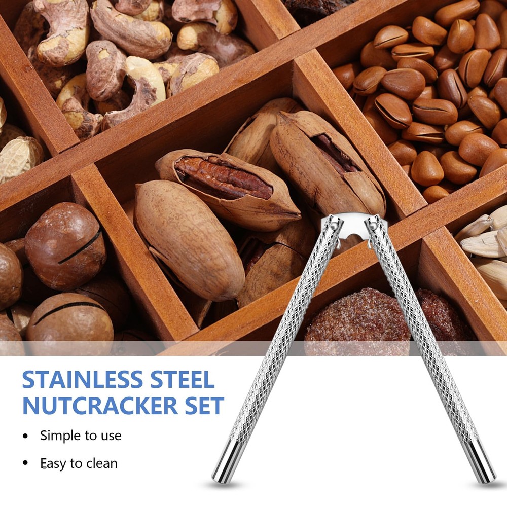 6-Piece Stainless Steel Nut Cracker Set Silver 6 pcs