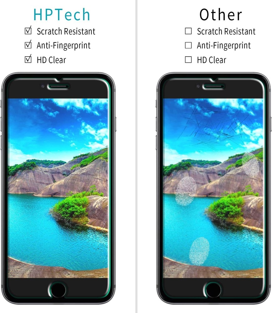 2 Pack Screen Protector for iPhone SE 3, SE 2022, iPhone SE 2, SE 2020 Temper...
