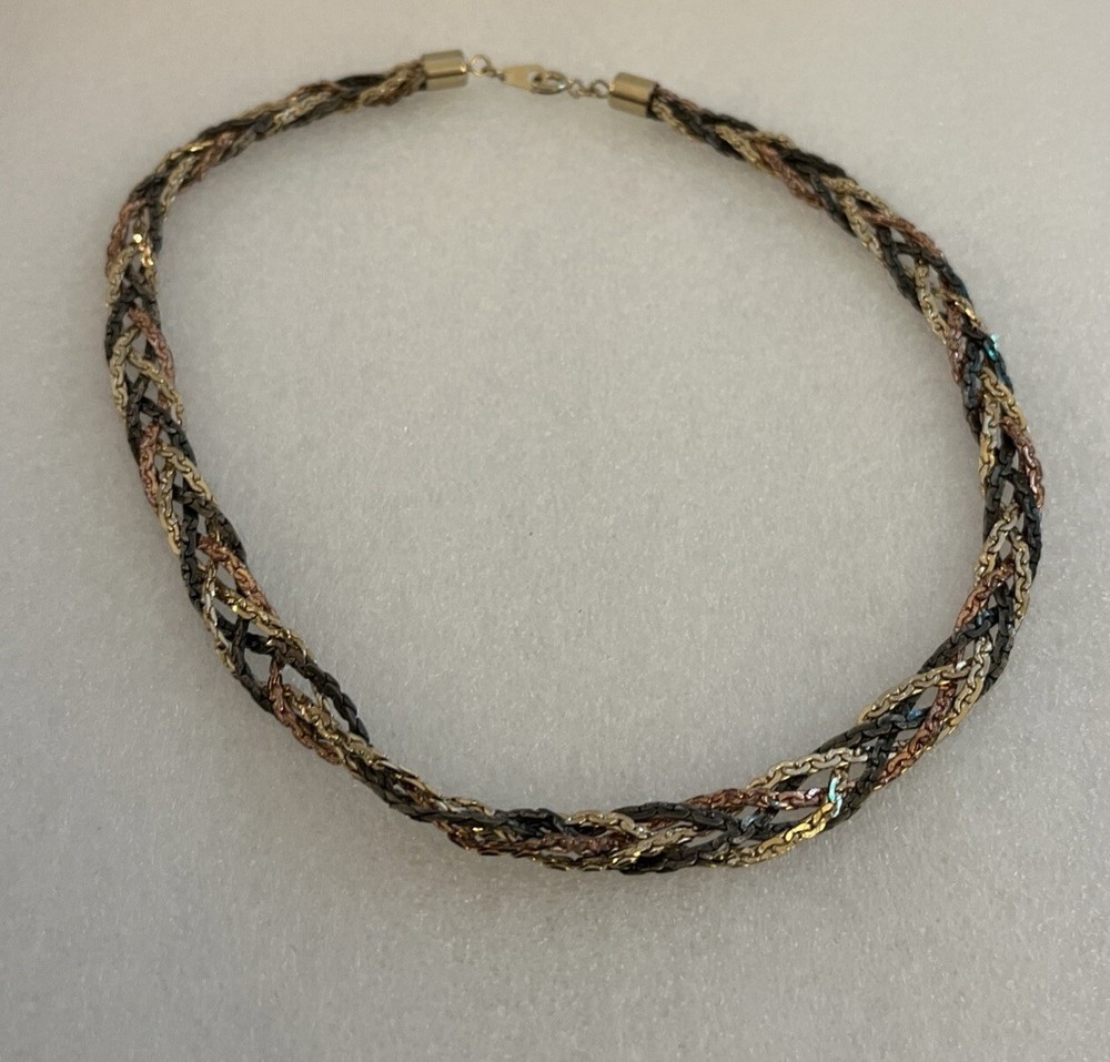 Vintage Multicolor Braided Necklace