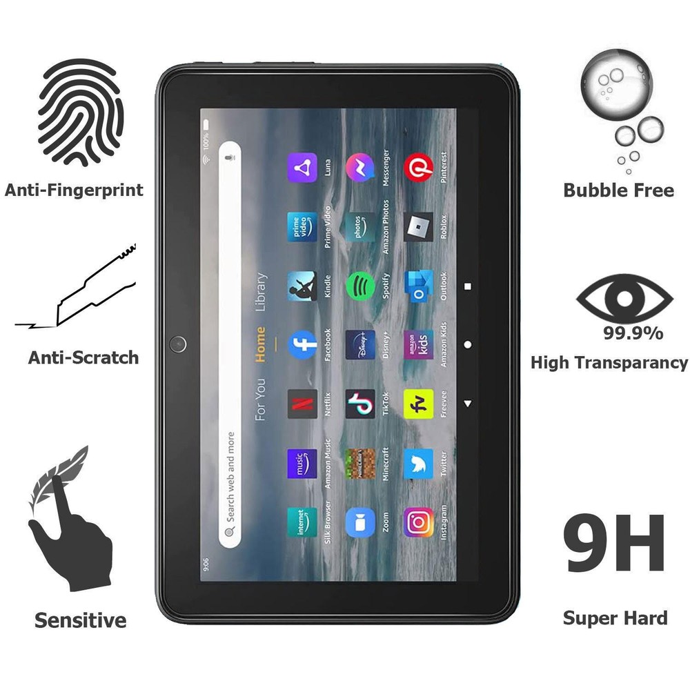 Tempered Glass Screen Protector For Amazon Fire 7 Kids Tablet 7" (2022 Release)