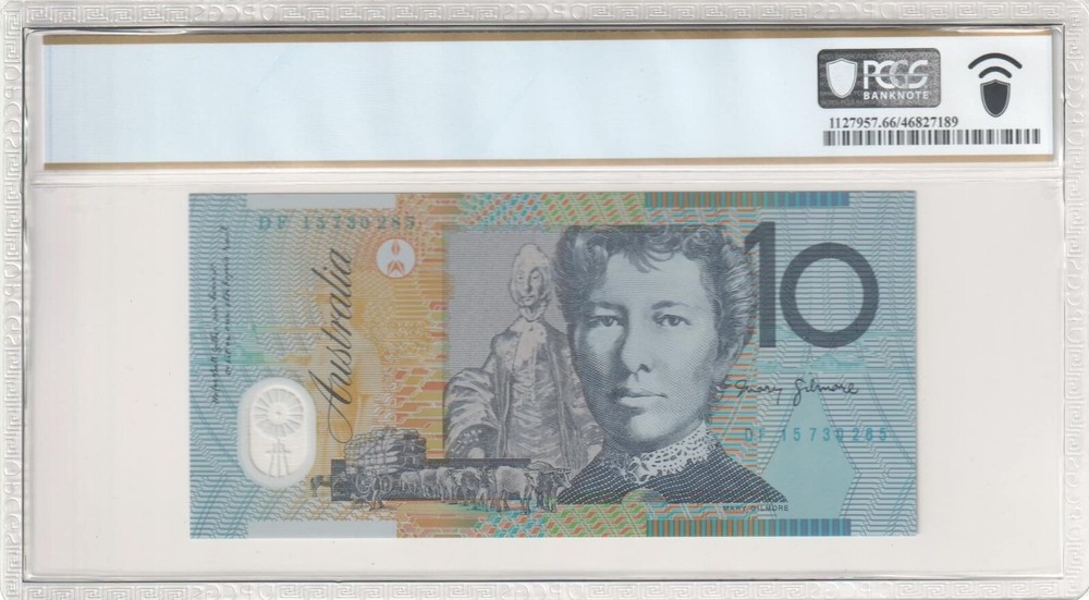 2015 $10 STEVENS & FRASER (DF15) LAST PREFIX CONSECUTIVE PAIR NOTES PCGS 66 & 67