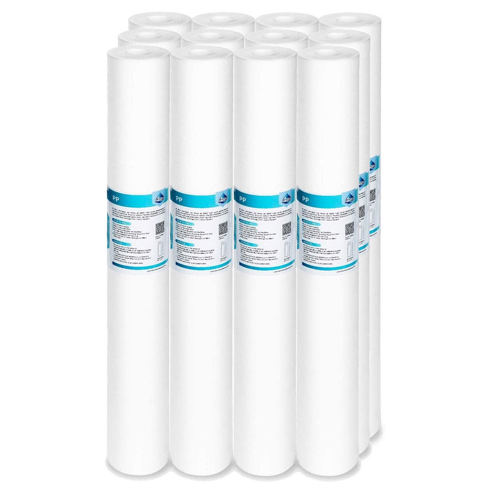 12 Pack 20"x2.5" 1/5/10/20 Micron Sediment Water Filter Whole House Replacement