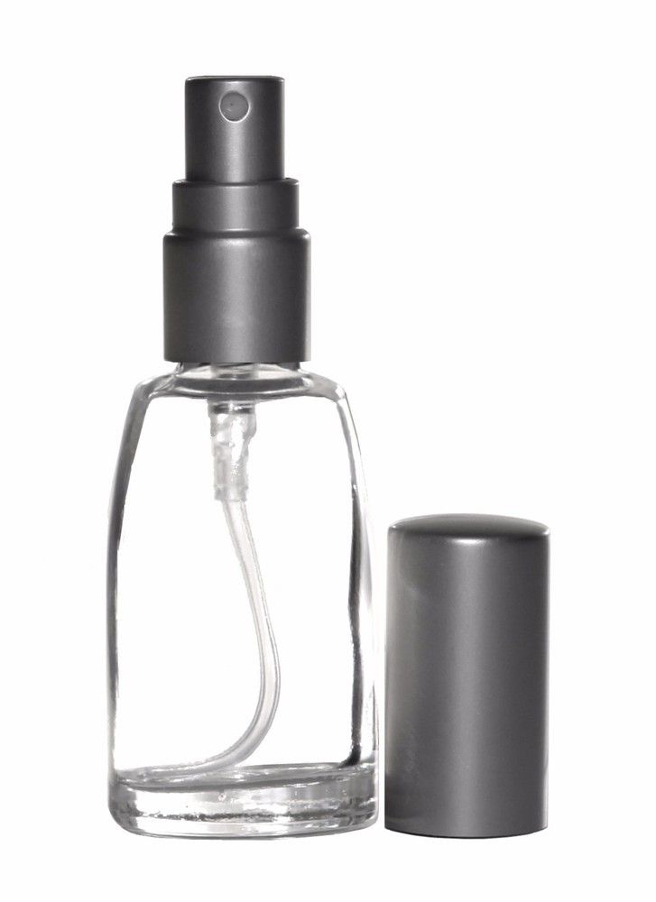 Perfume Cologne Atomizer Empty Glass Bottle Matte Silver Sprayer 10ml 1/3 oz