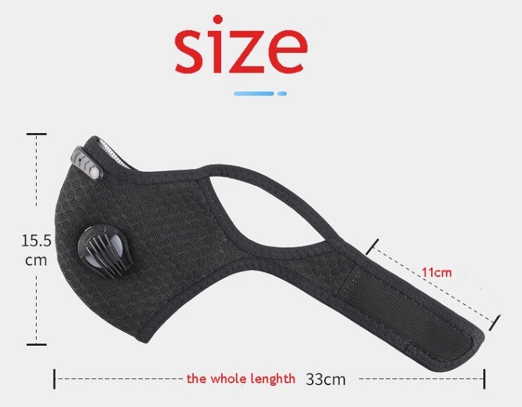 Face Mask Active Carbon Filter & Breathing Valve + 2 Free 5Layer PM 2.5 Filter ✅