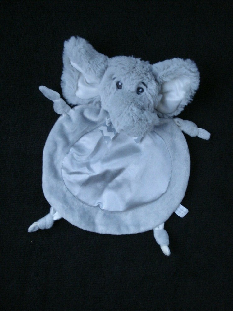 Bearington Baby Collection Small Grey Plush Soft Elephant Security Blanket