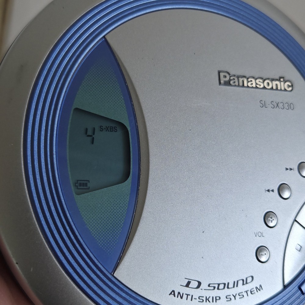Panasonic SL-SX330 Blue Portable CD Player Anti-skip System Working & TESTED