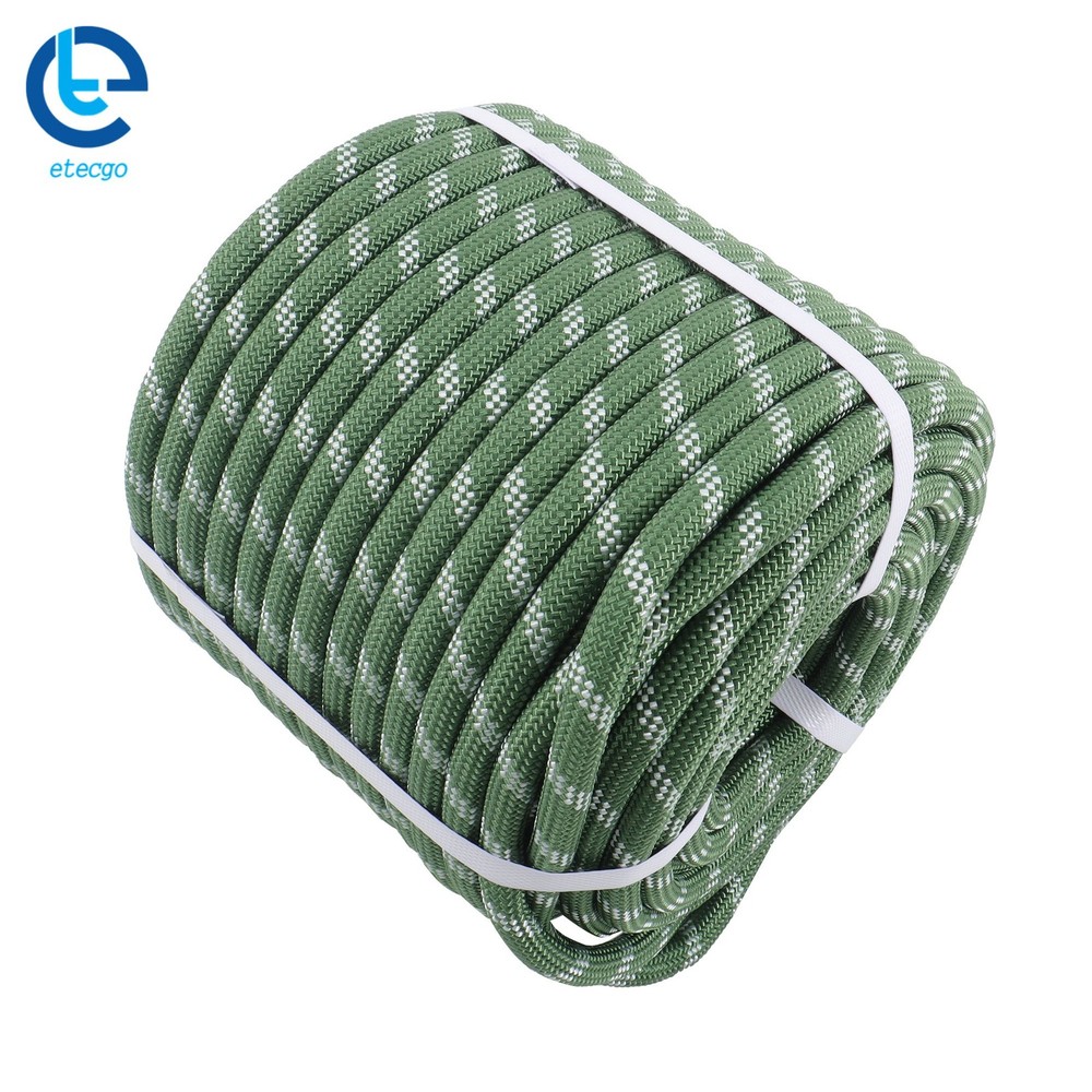 1/2" × 150' Green & White Polyester Braided 48 Strand Sturdy Rope