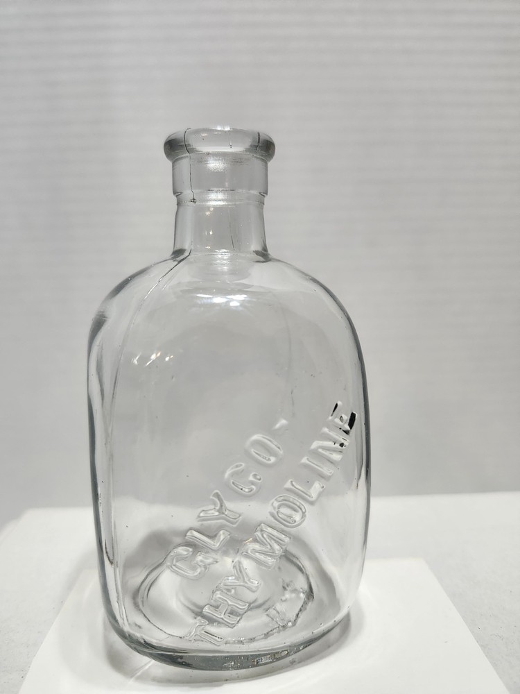 Antique Glyco-Thymoline Bottle K & O Co. #5 - Diagonal Block Letters Mold Error
