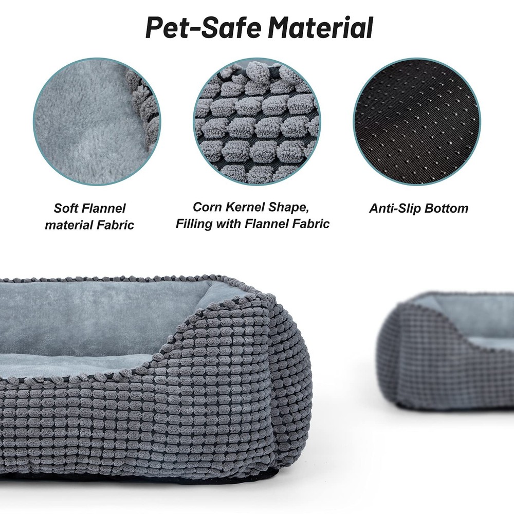 MIXJOY Dog Bed for Large Medium Small Dogs, Rectangle Washable Sleeping Ortho...