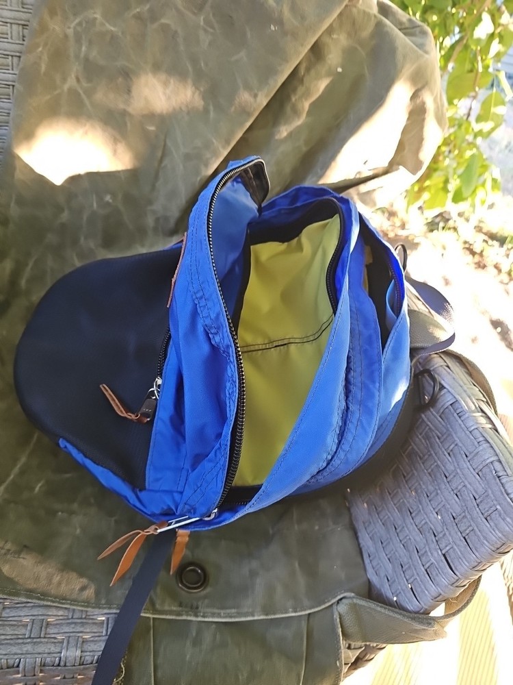 Needlework Backpack For Crafters Storage Canvas Many Pockets Blue